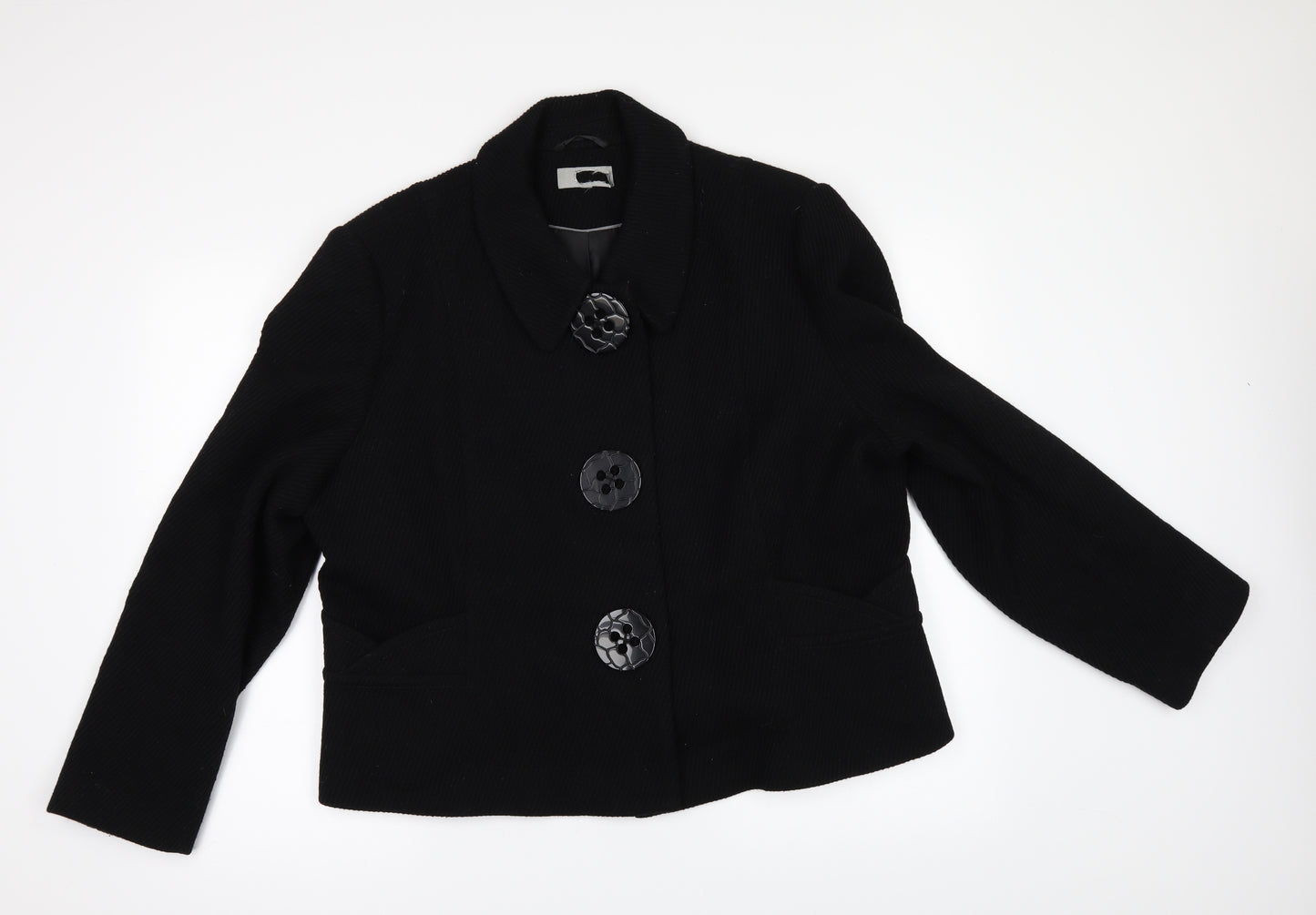 Marks and Spencer Womens Black   Pea Coat Coat Size 22