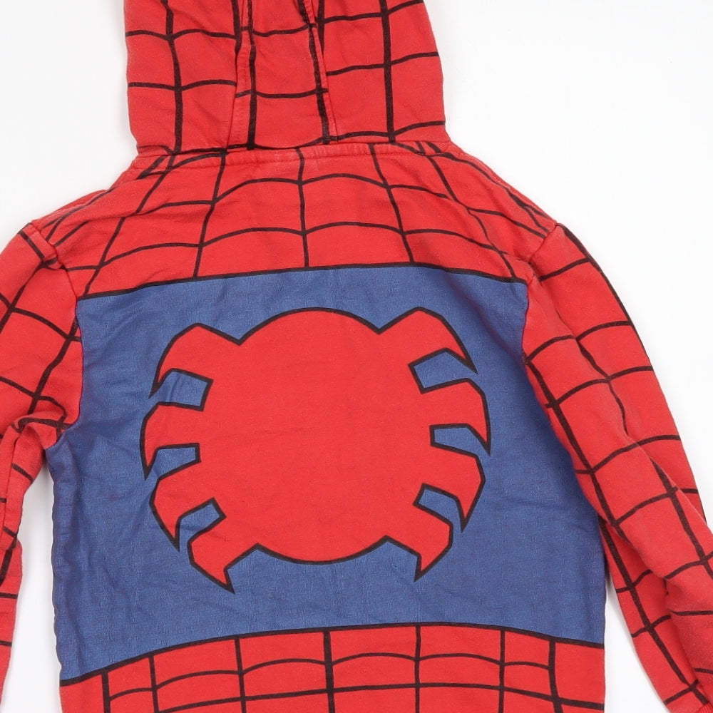 Primark Boys Red Check  Pullover Hoodie Size 7-8 Years  - spiderman
