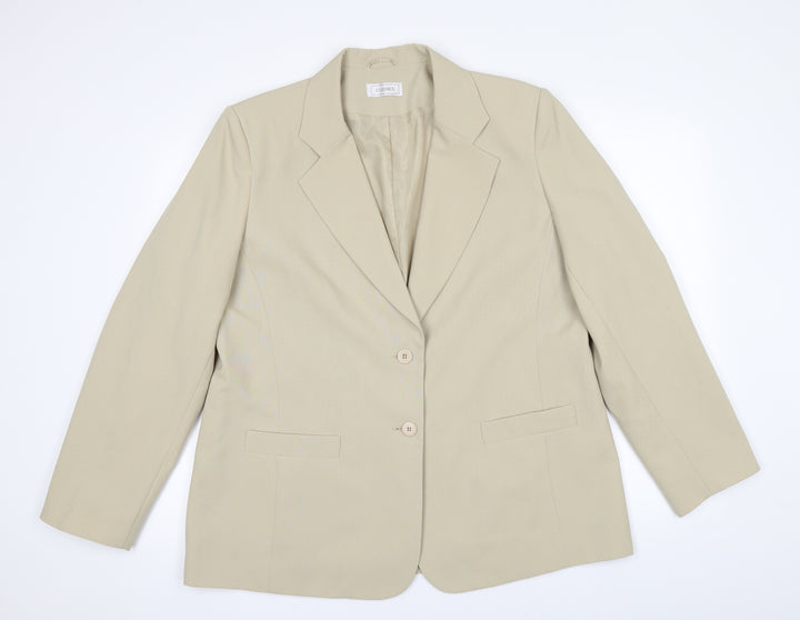 Classic Womens Beige Jacket Suit Jacket Size 18