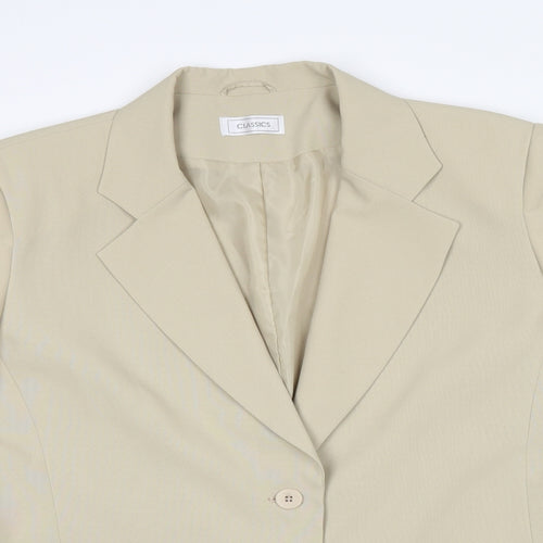 Classic Womens Beige   Jacket Suit Jacket Size 18