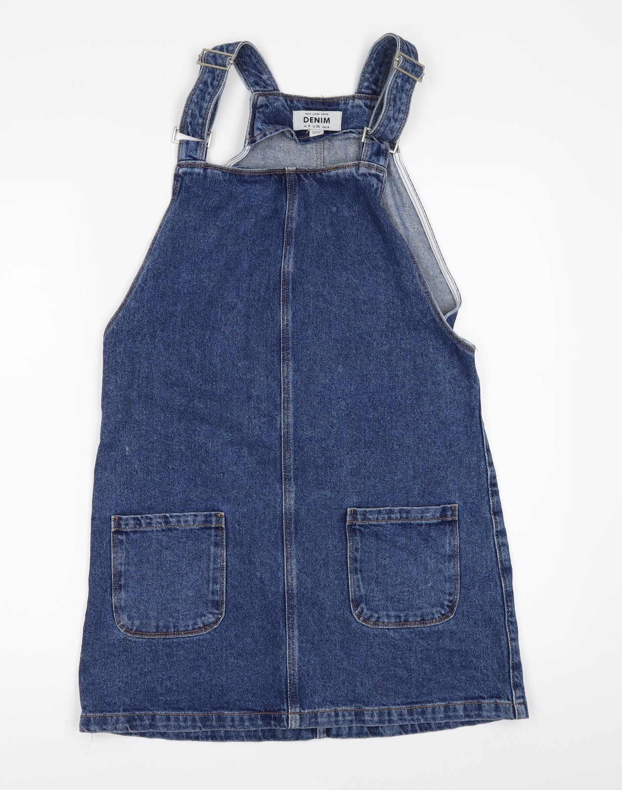 New Look Womens Blue  Denim Pinafore/Dungaree Dress  Size 8