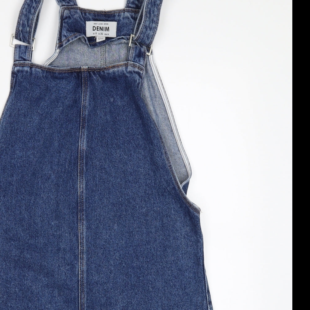 New Look Womens Blue  Denim Pinafore/Dungaree Dress  Size 8