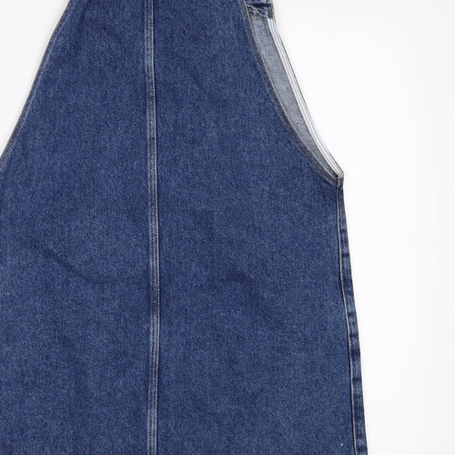 New Look Womens Blue  Denim Pinafore/Dungaree Dress  Size 8