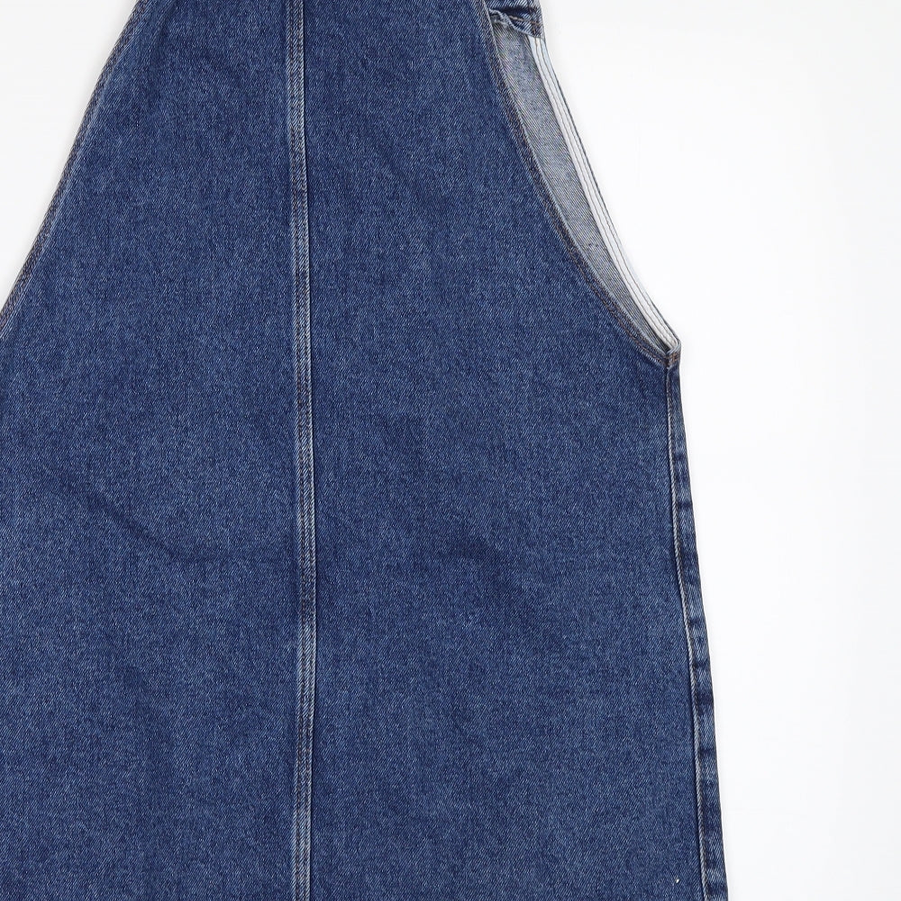 New Look Womens Blue  Denim Pinafore/Dungaree Dress  Size 8