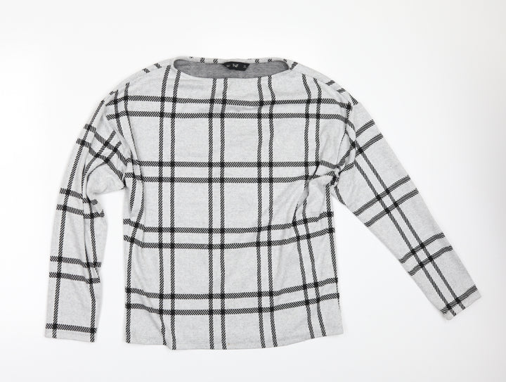 F&F Womens Grey Check Pullover Jumper Size 6