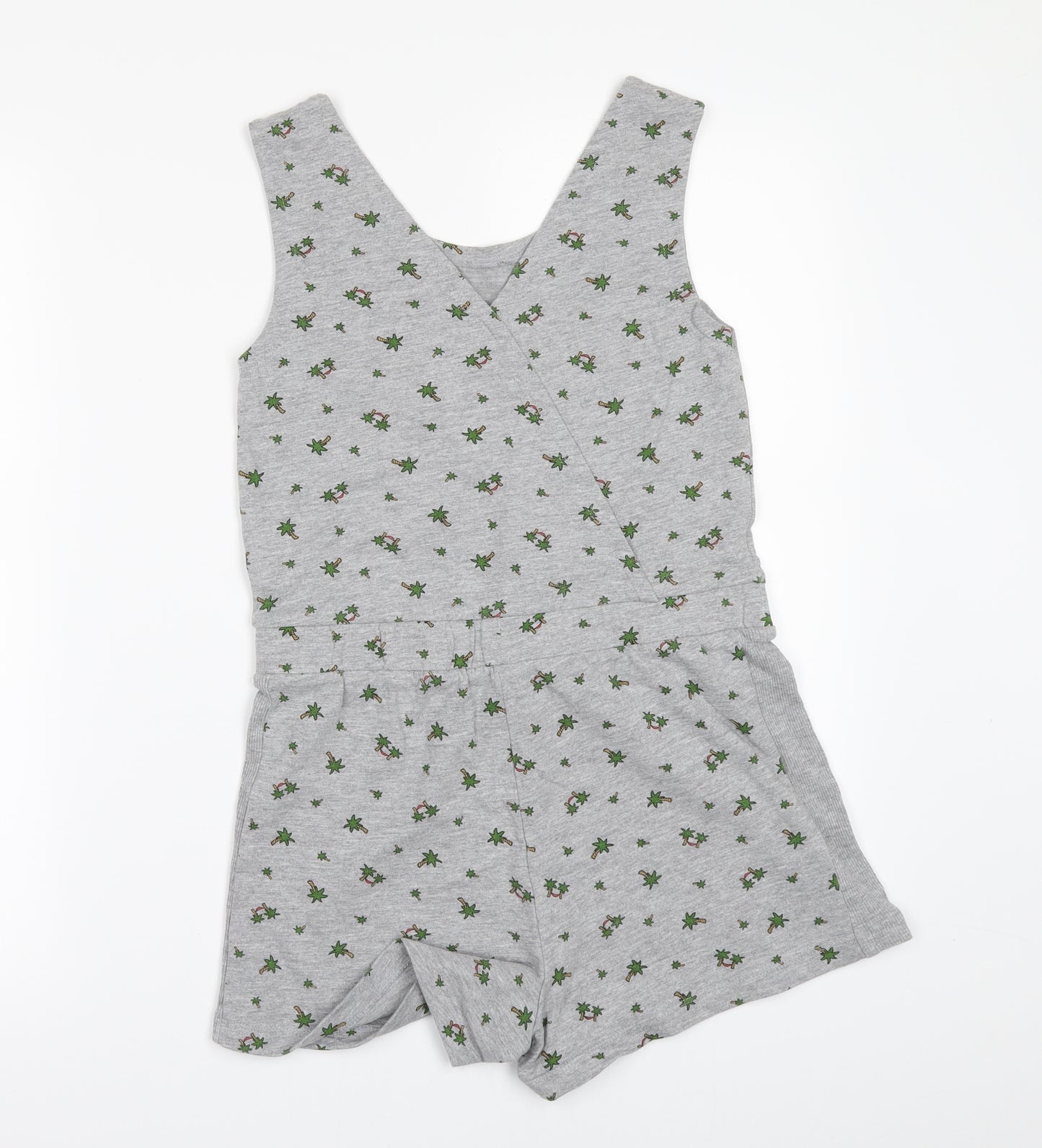 M&Co Girls Grey Floral  Playsuit One-Piece Size 11-12 Years