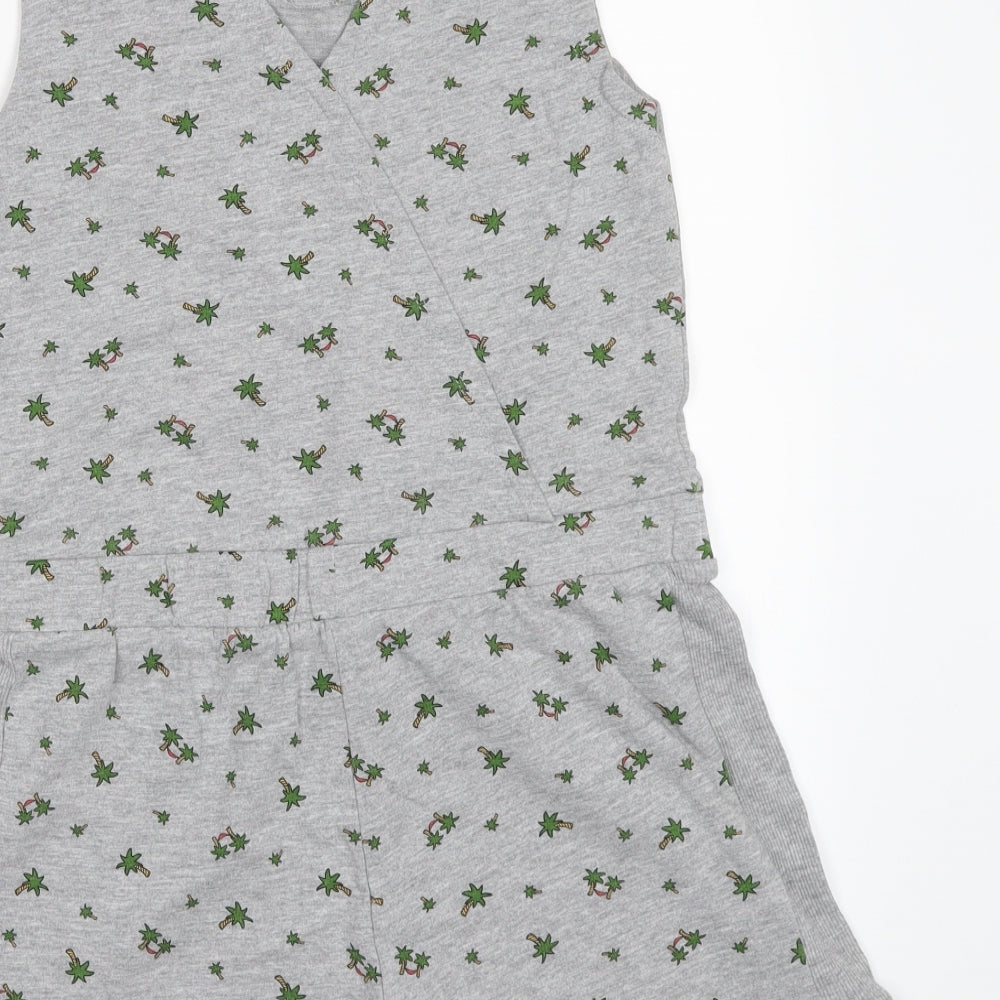 M&Co Girls Grey Floral  Playsuit One-Piece Size 11-12 Years