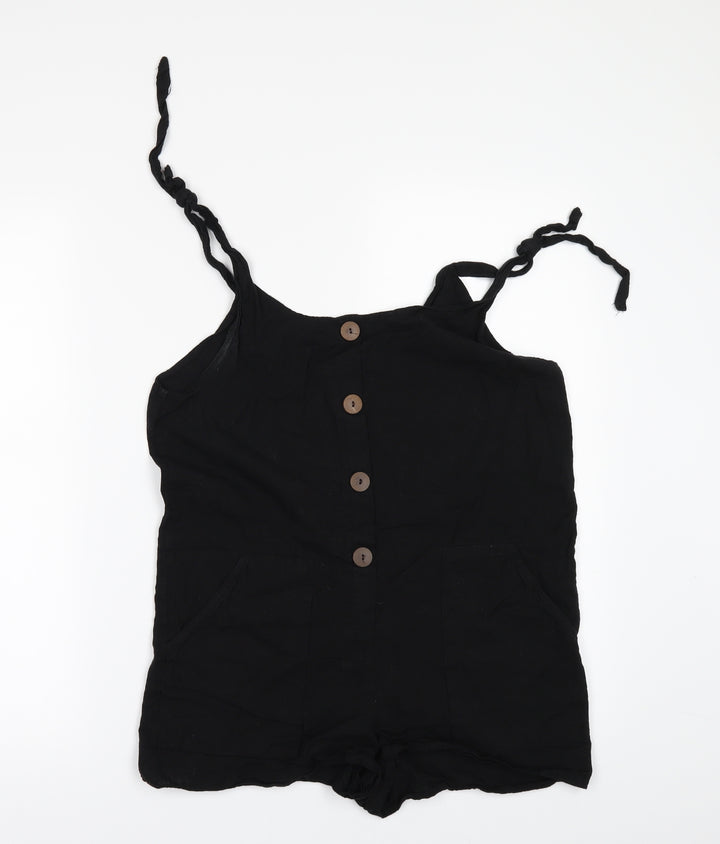 ASOS Womens Black Playsuit One-Piece Size 4