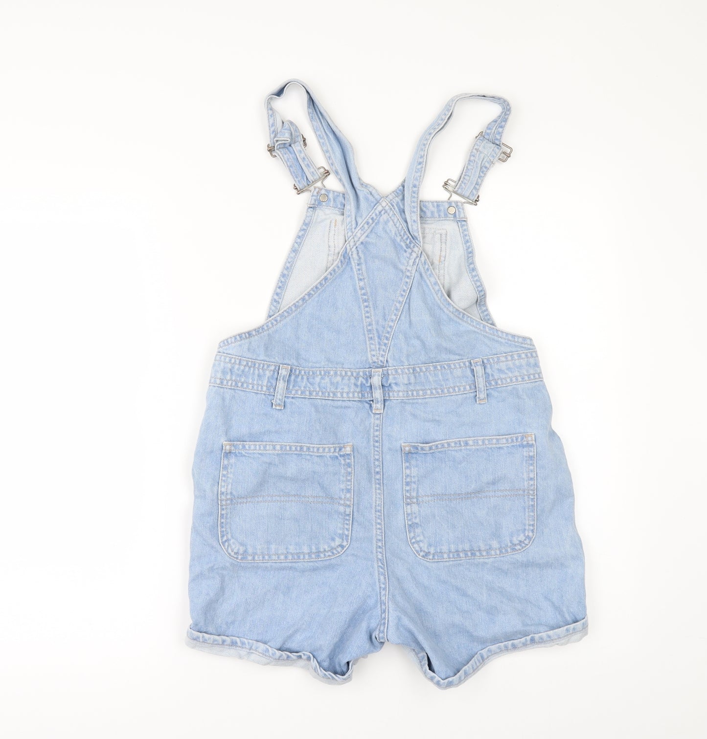 Topshop Womens Blue  Denim Dungaree Shorts Shorts Size 8