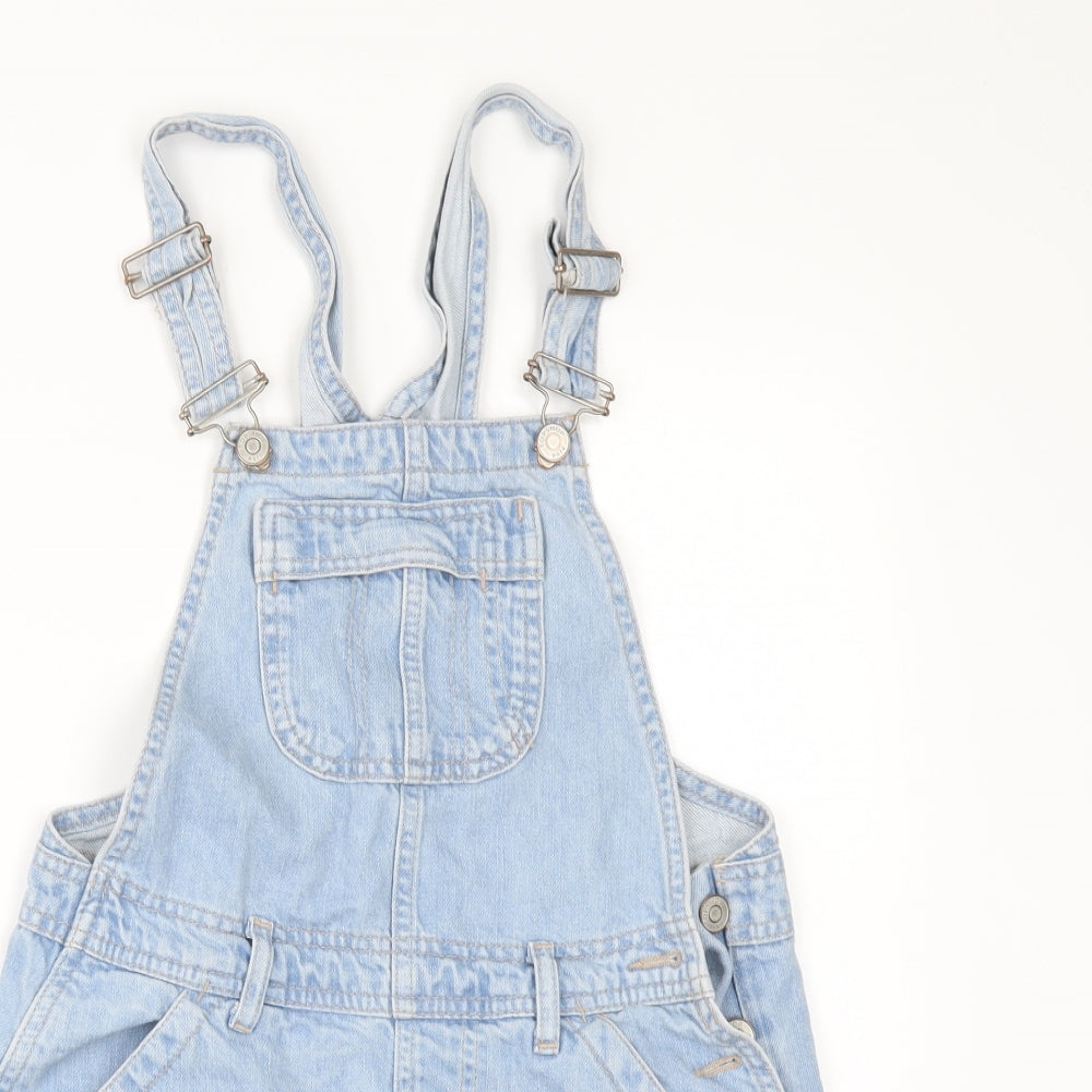 Topshop Womens Blue  Denim Dungaree Shorts Shorts Size 8