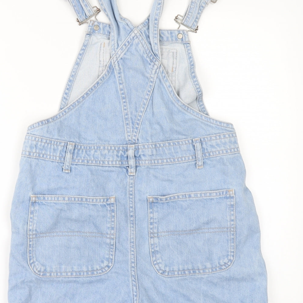 Topshop Womens Blue  Denim Dungaree Shorts Shorts Size 8