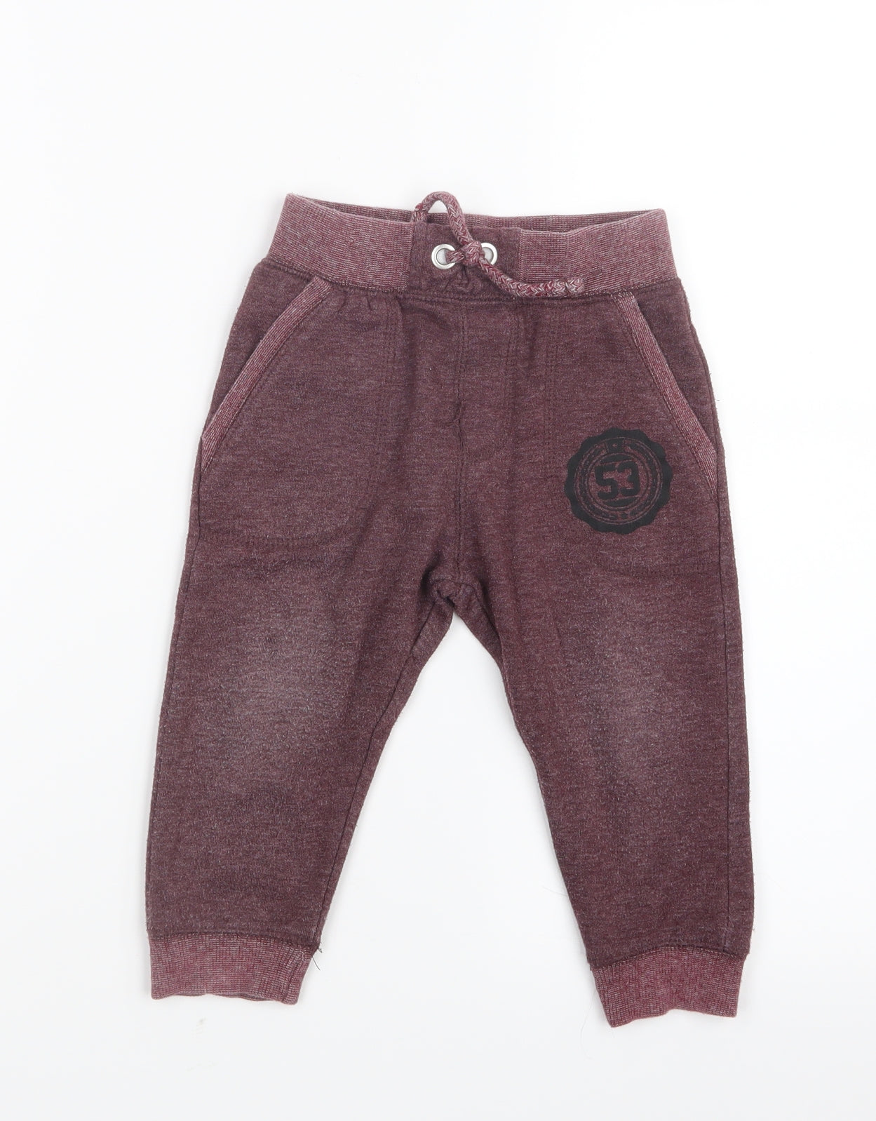 George Boys Purple   Jogger Trousers Size 12-18 Months