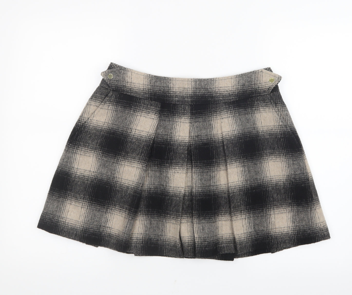 Ted Baker Womens Grey Check  A-Line Skirt Size M