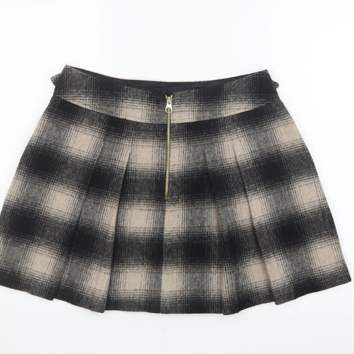 Ted Baker Womens Grey Check  A-Line Skirt Size M