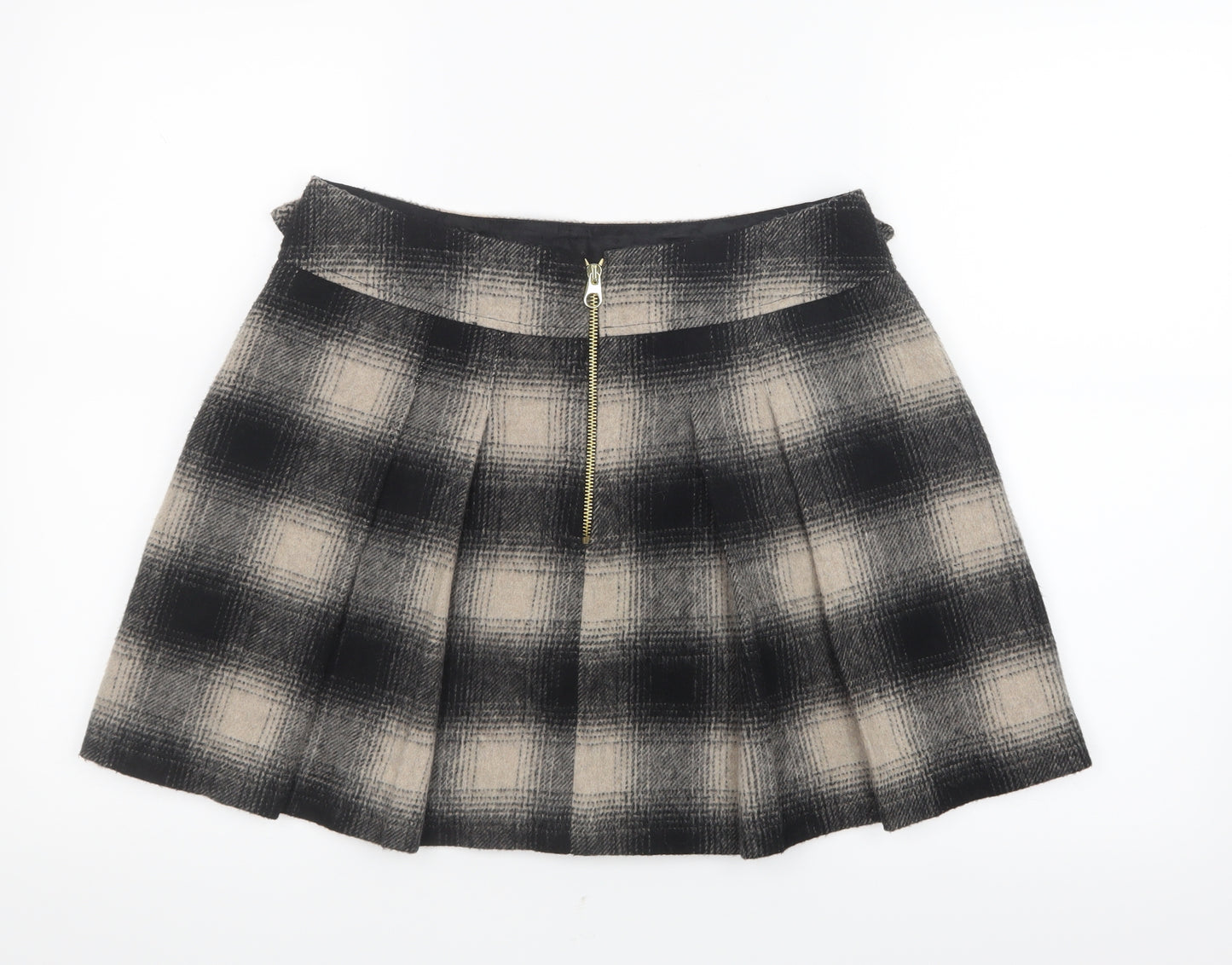 Ted Baker Womens Grey Check  A-Line Skirt Size M