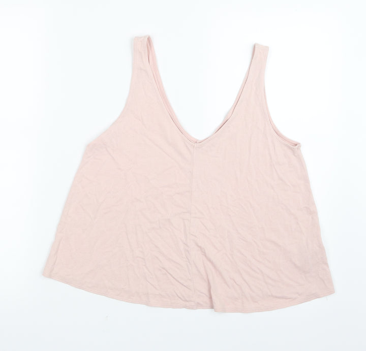Topshop Womens Pink   Cropped T-Shirt Size 8