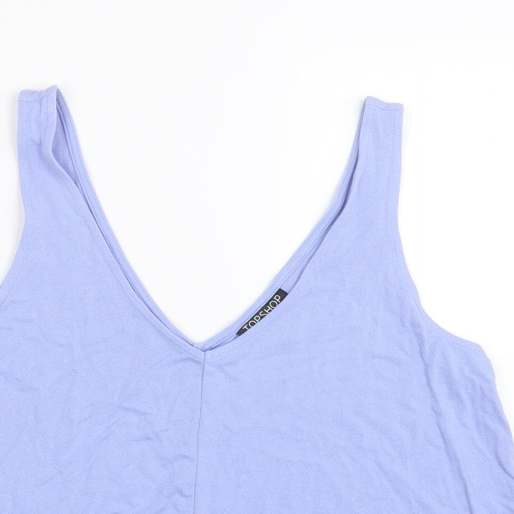 Topshop Womens Blue   Cropped T-Shirt Size 8