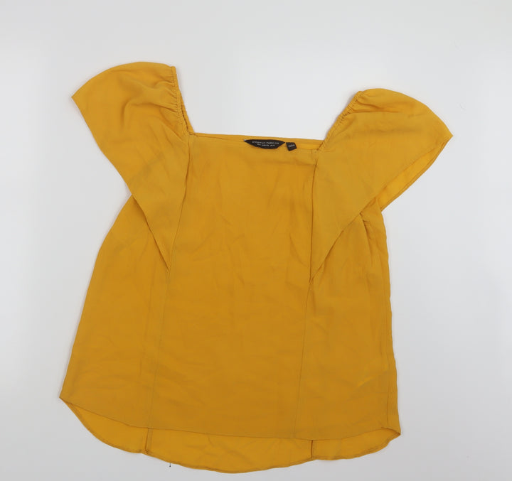 Dorothy Perkins Womens Yellow   Basic T-Shirt Size 14