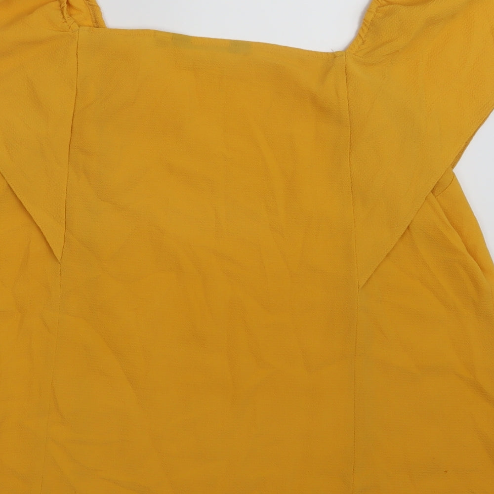 Dorothy Perkins Womens Yellow   Basic T-Shirt Size 14