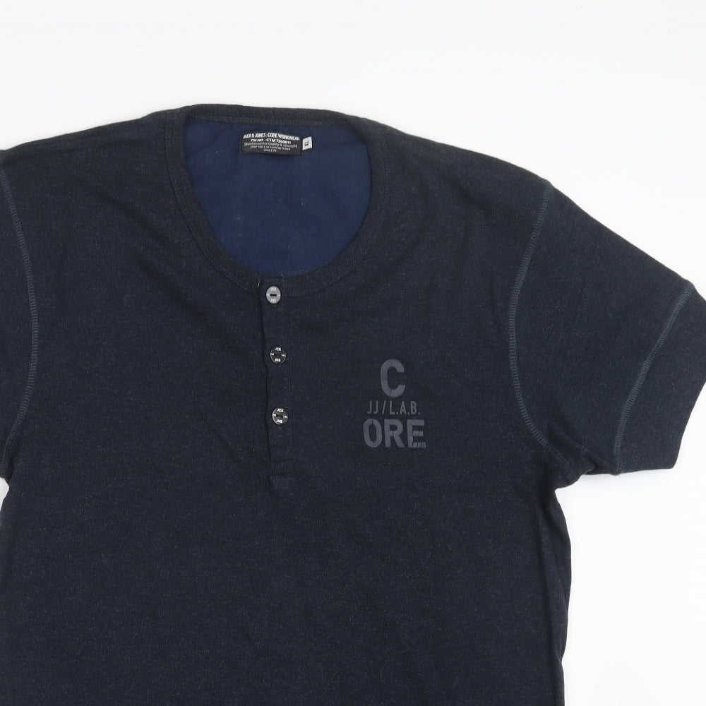 JACK & JONES Mens Blue    T-Shirt Size XL
