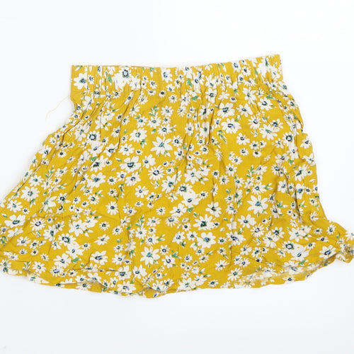 Miss E-vie Girls Yellow Floral  A-Line Skirt Size 6-7 Years