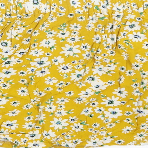 Miss E-vie Girls Yellow Floral  A-Line Skirt Size 6-7 Years