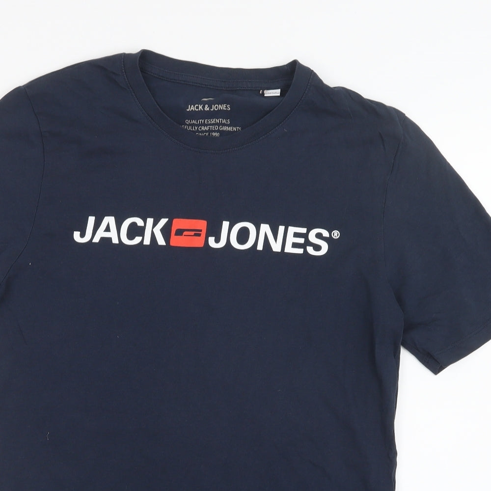 JACK & JONES Mens Blue    T-Shirt Size M