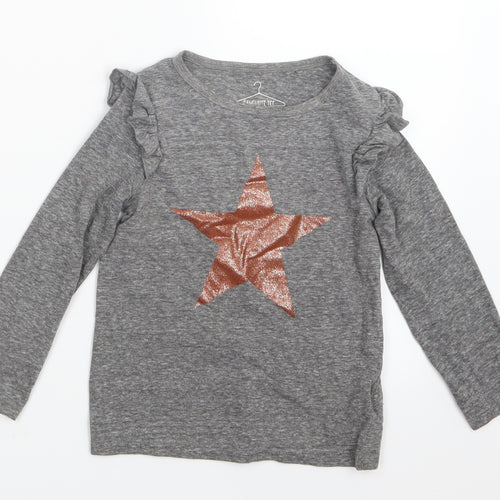 NEXT Girls Grey   Basic T-Shirt Size 5 Years