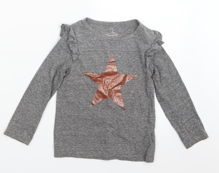 NEXT Girls Grey   Basic T-Shirt Size 5 Years