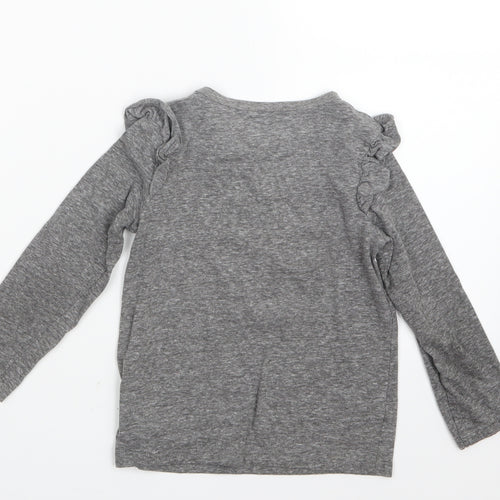 NEXT Girls Grey   Basic T-Shirt Size 5 Years