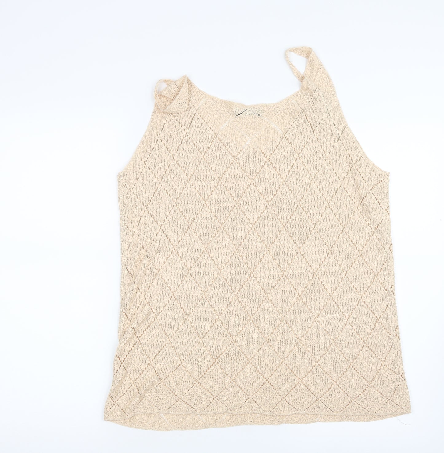 Sheilay Womens Beige   Basic Tank Size 4XL