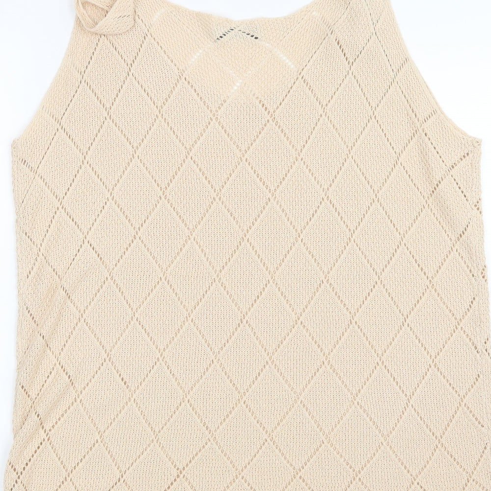 Sheilay Womens Beige   Basic Tank Size 4XL