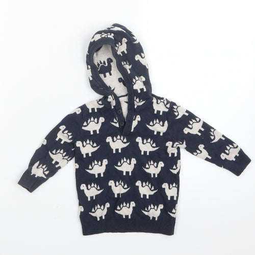 George Boys Blue Geometric Knit Pullover Jumper Size 6-9 Months  - Hoodie