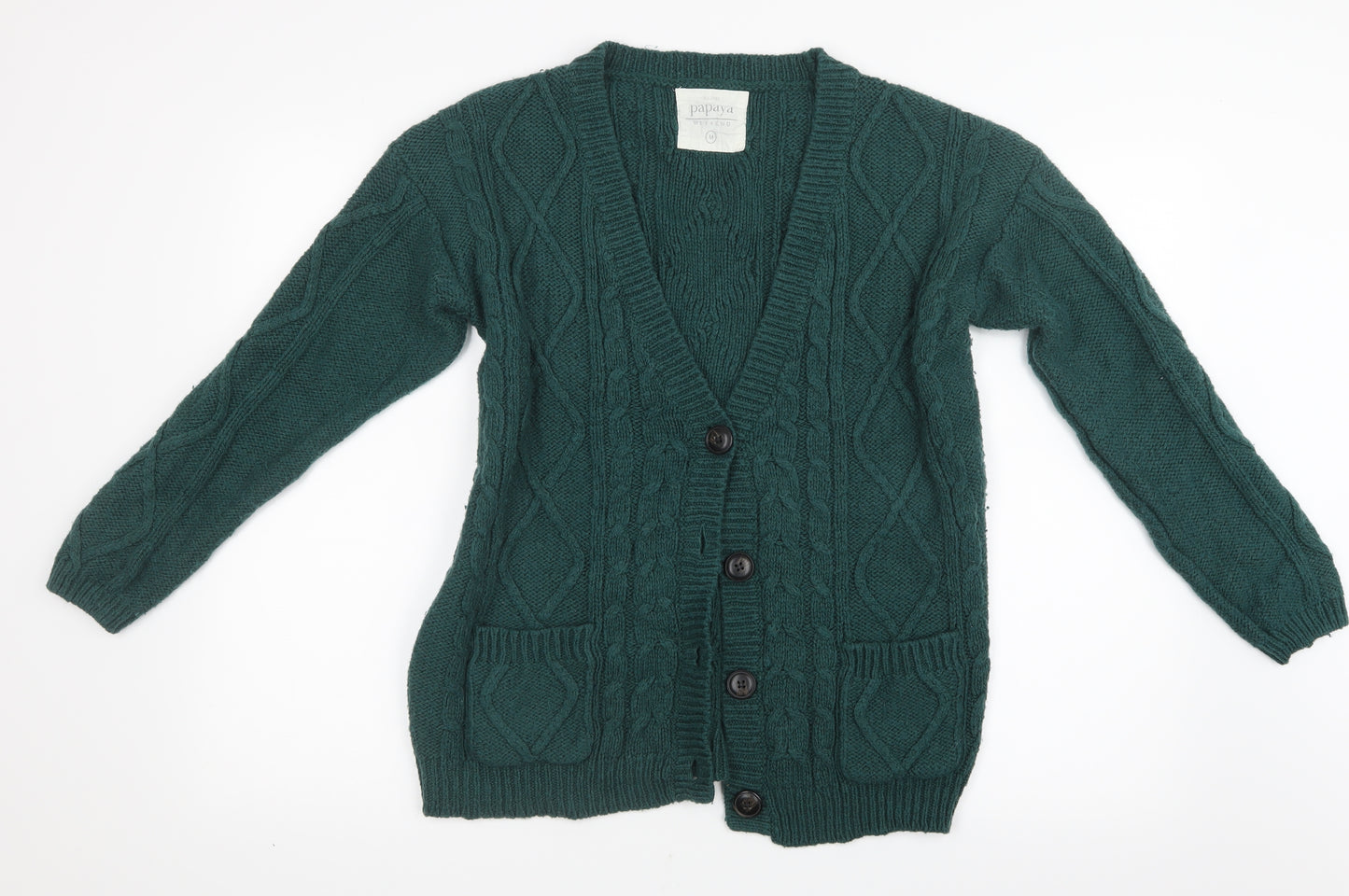 Papaya Womens Green  Knit Cardigan Jumper Size M