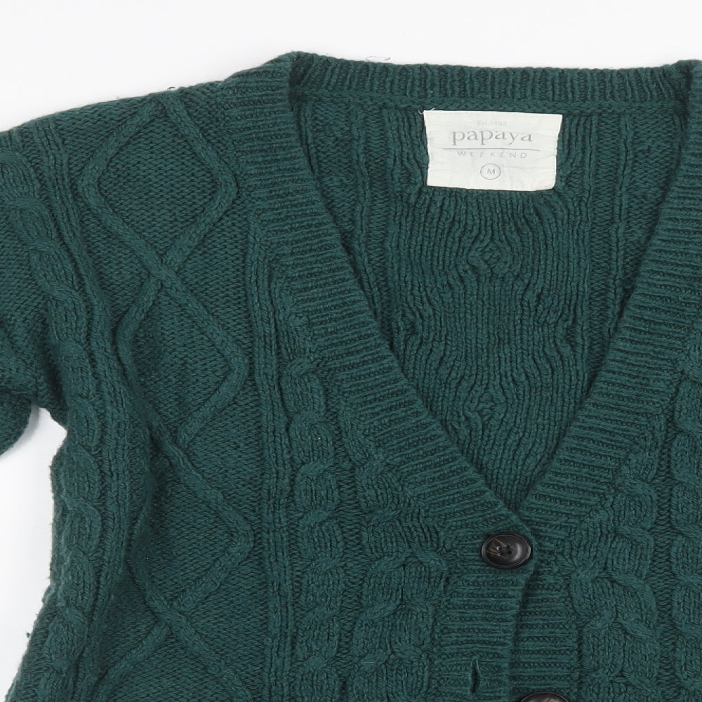 Papaya Womens Green  Knit Cardigan Jumper Size M