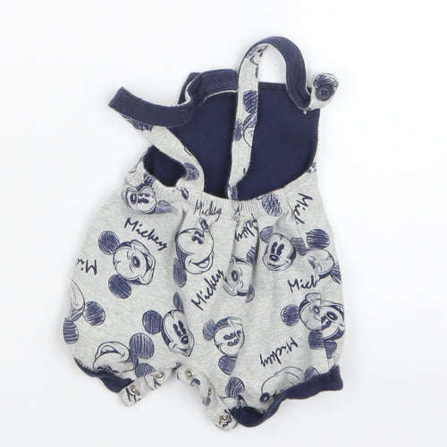 Matalan Baby Grey Geometric  Dungaree Outfit/Set Size 0-3 Months  - Mickey Mouse