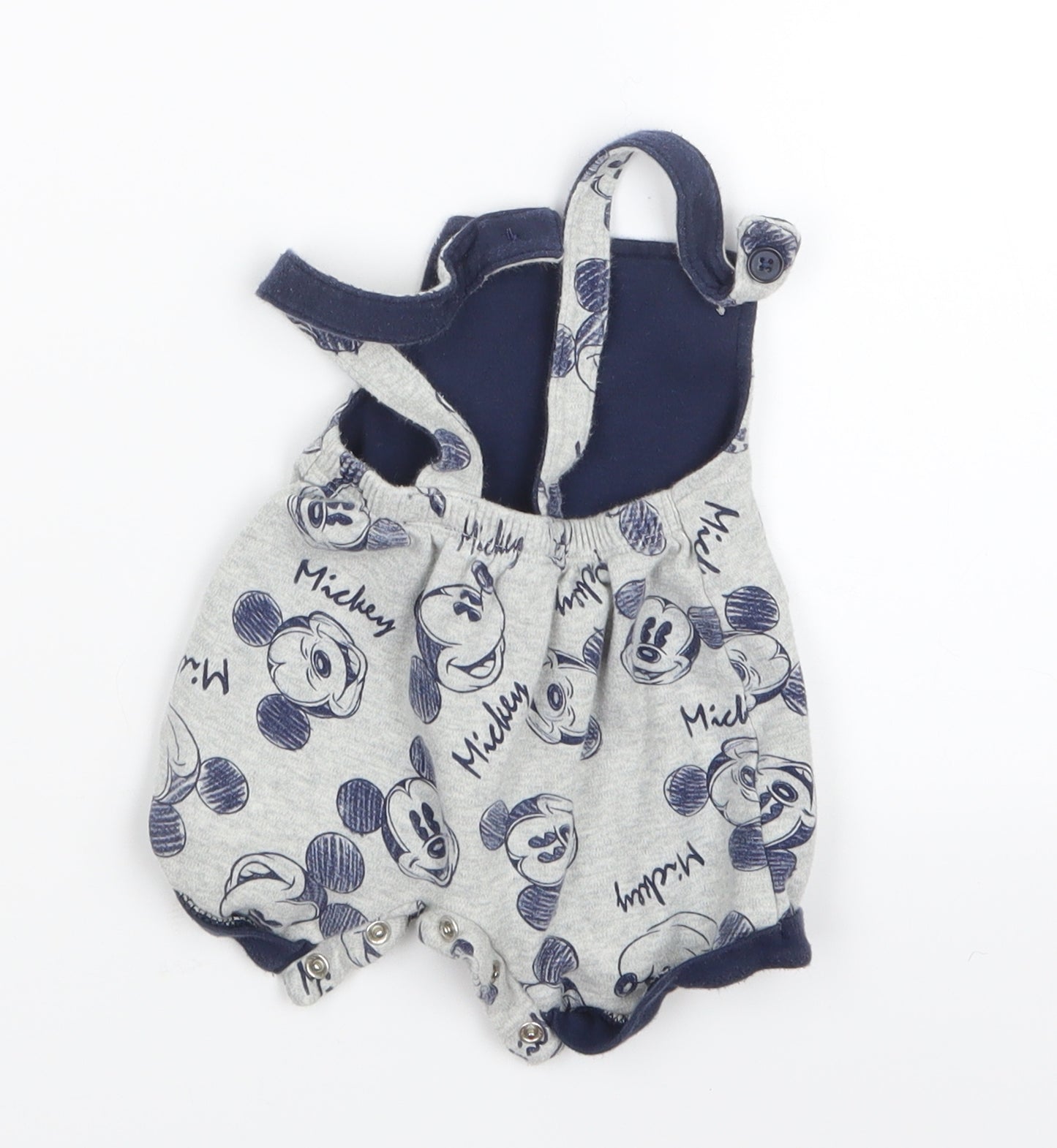 Matalan Baby Grey Geometric  Dungaree Outfit/Set Size 0-3 Months  - Mickey Mouse
