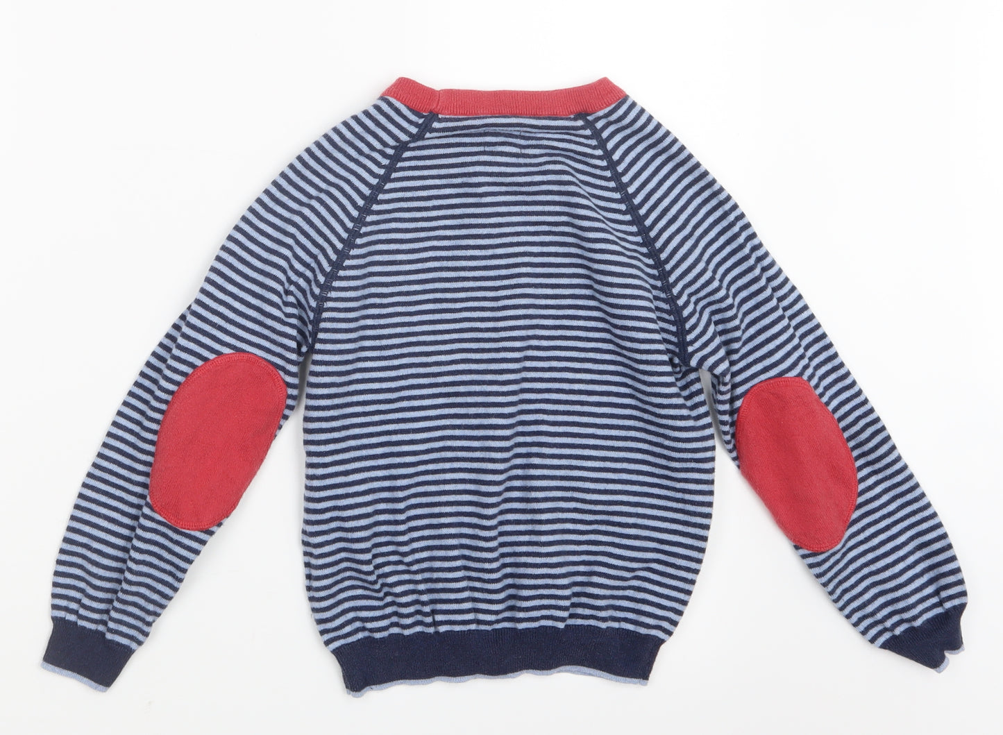 Mini Boden Boys Blue Striped Knit Pullover Jumper Size 7-8 Years