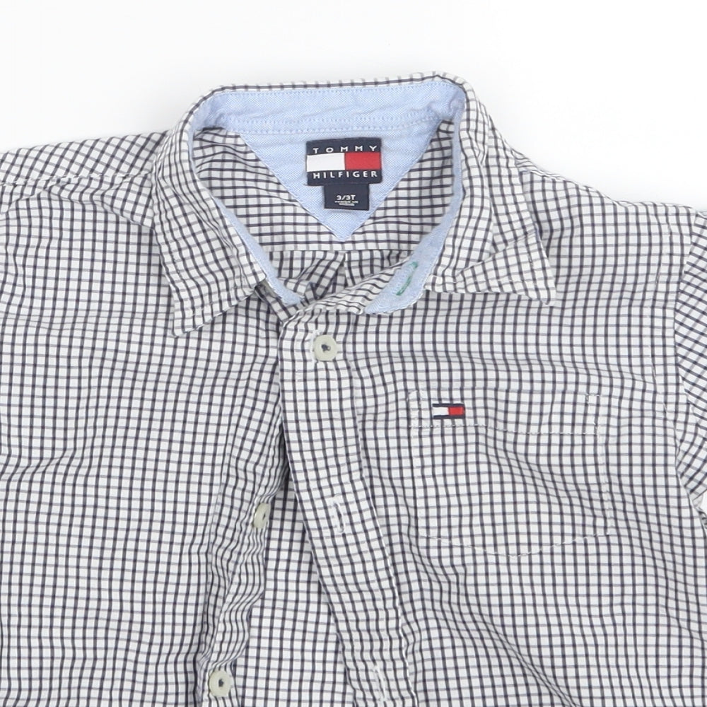Tommy Hilfiger Boys Blue Check  Basic Button-Up Size 3 Years