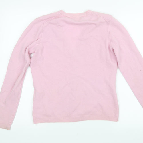 United Colors of Benetton Womens Pink  Knit Cardigan Jumper Size M