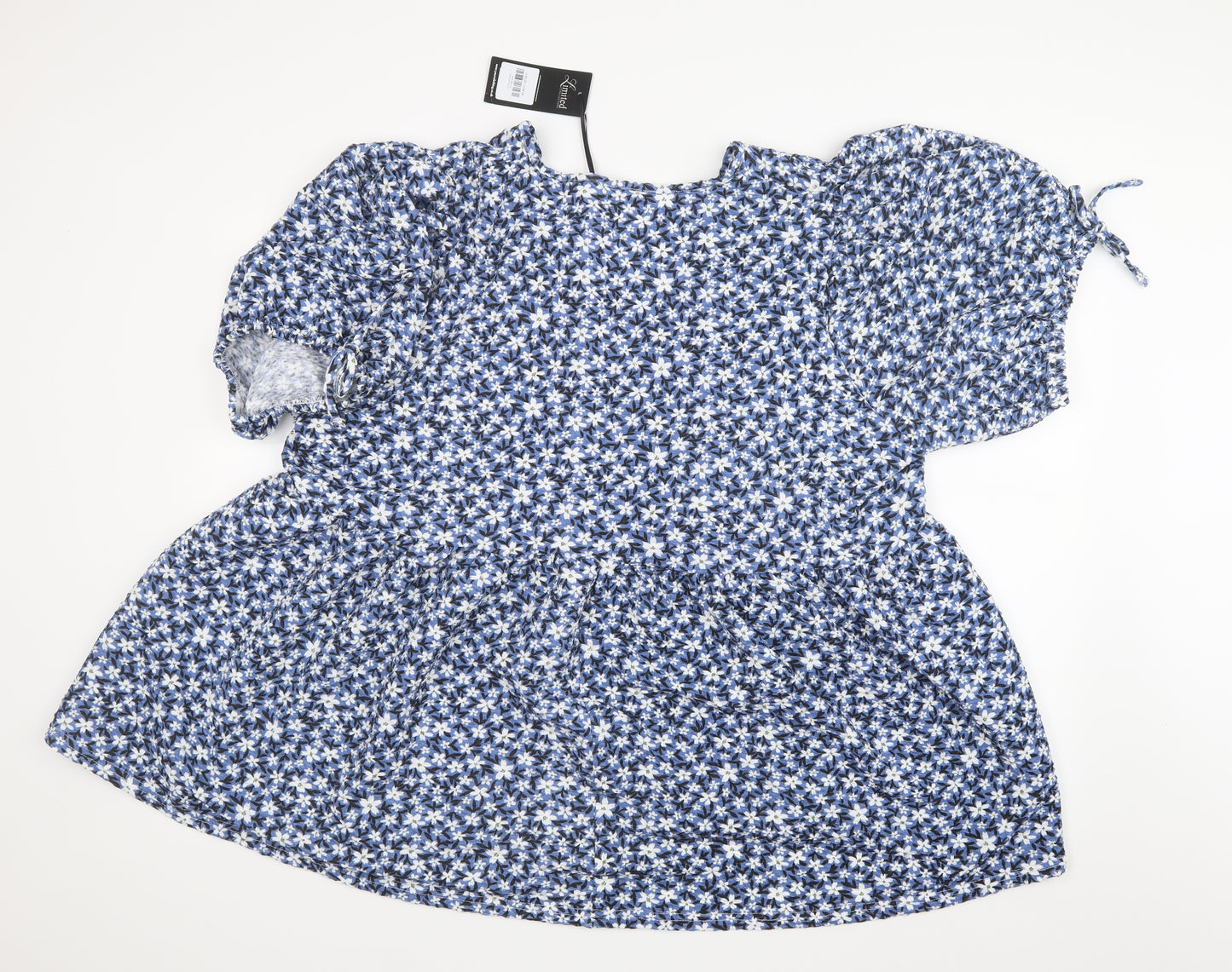 Yours Womens Blue Floral  Basic T-Shirt Size 26