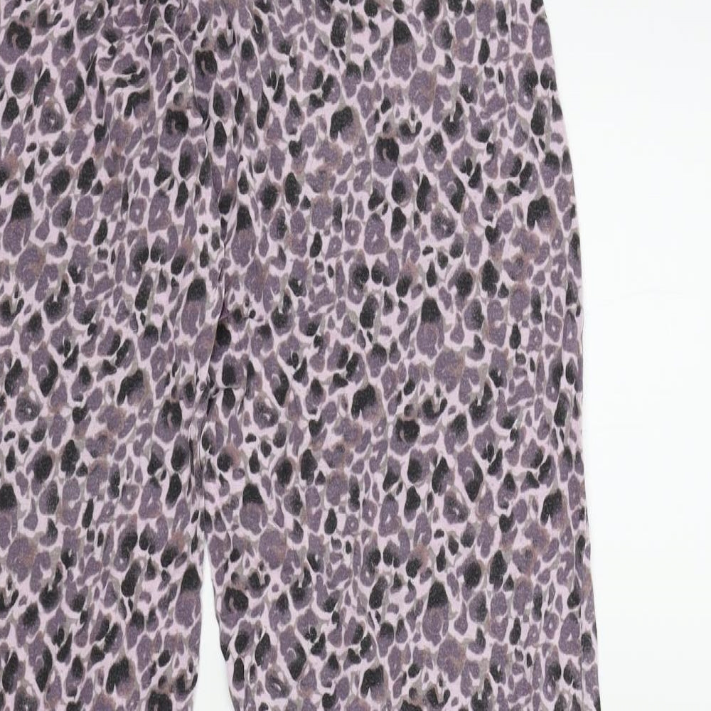 F&F Womens Pink Animal Print  Top Pyjama Pants Size 12