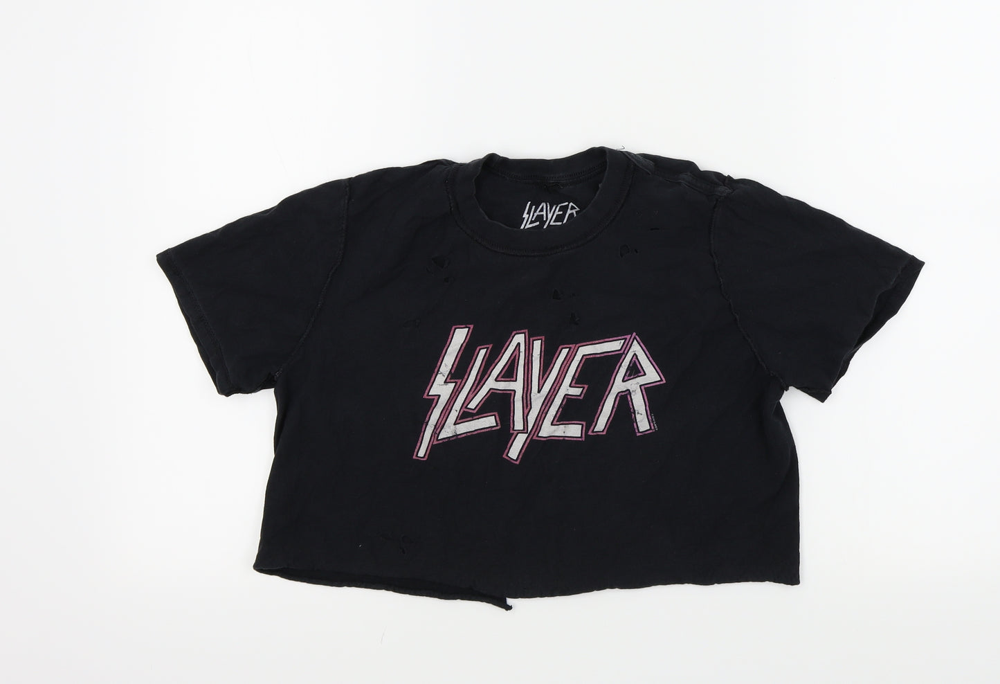 Topshop Womens Black Colourblock  Basic T-Shirt Size S  - SLAYER