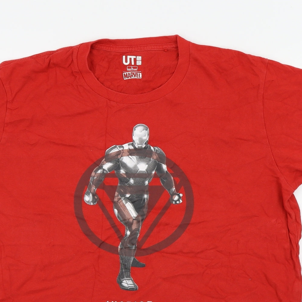 UT Mens Red Colourblock   T-Shirt Size L  - MARVEL