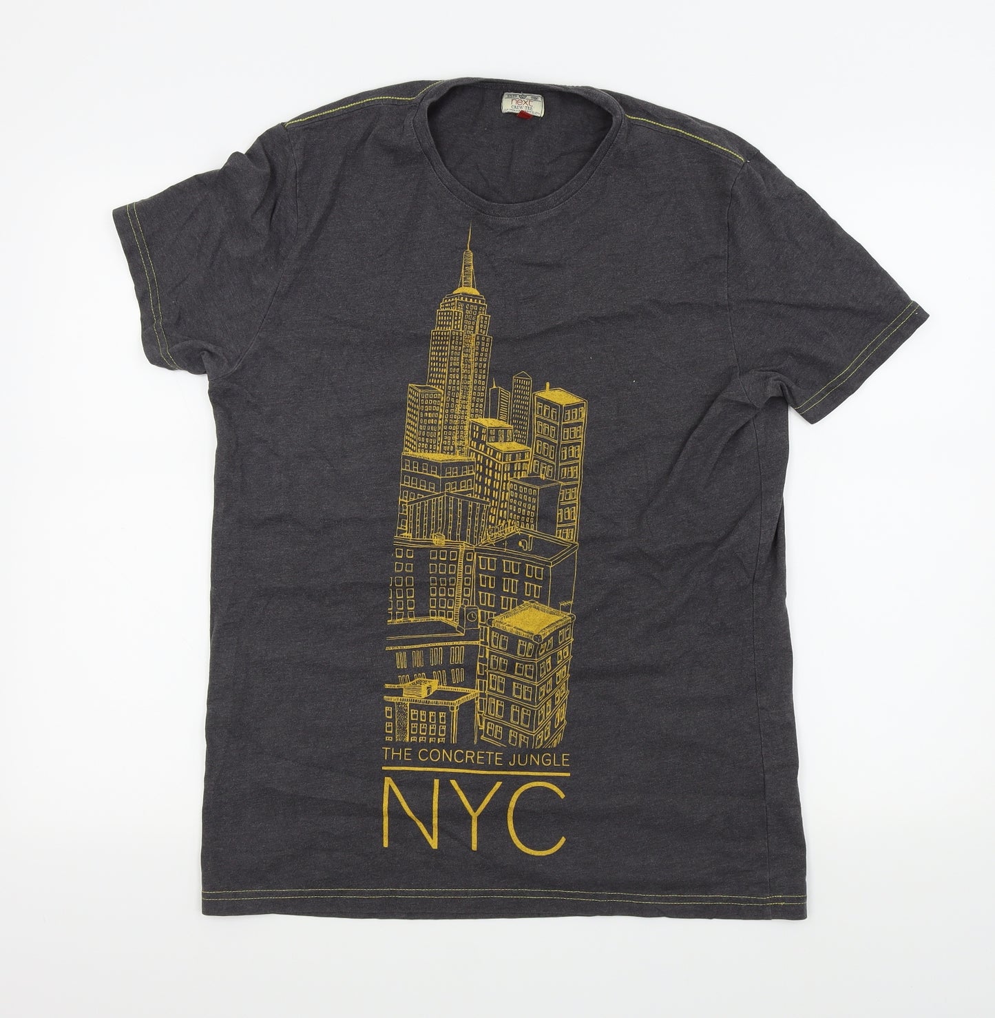 NEXT Mens Grey    T-Shirt Size L  - NYC