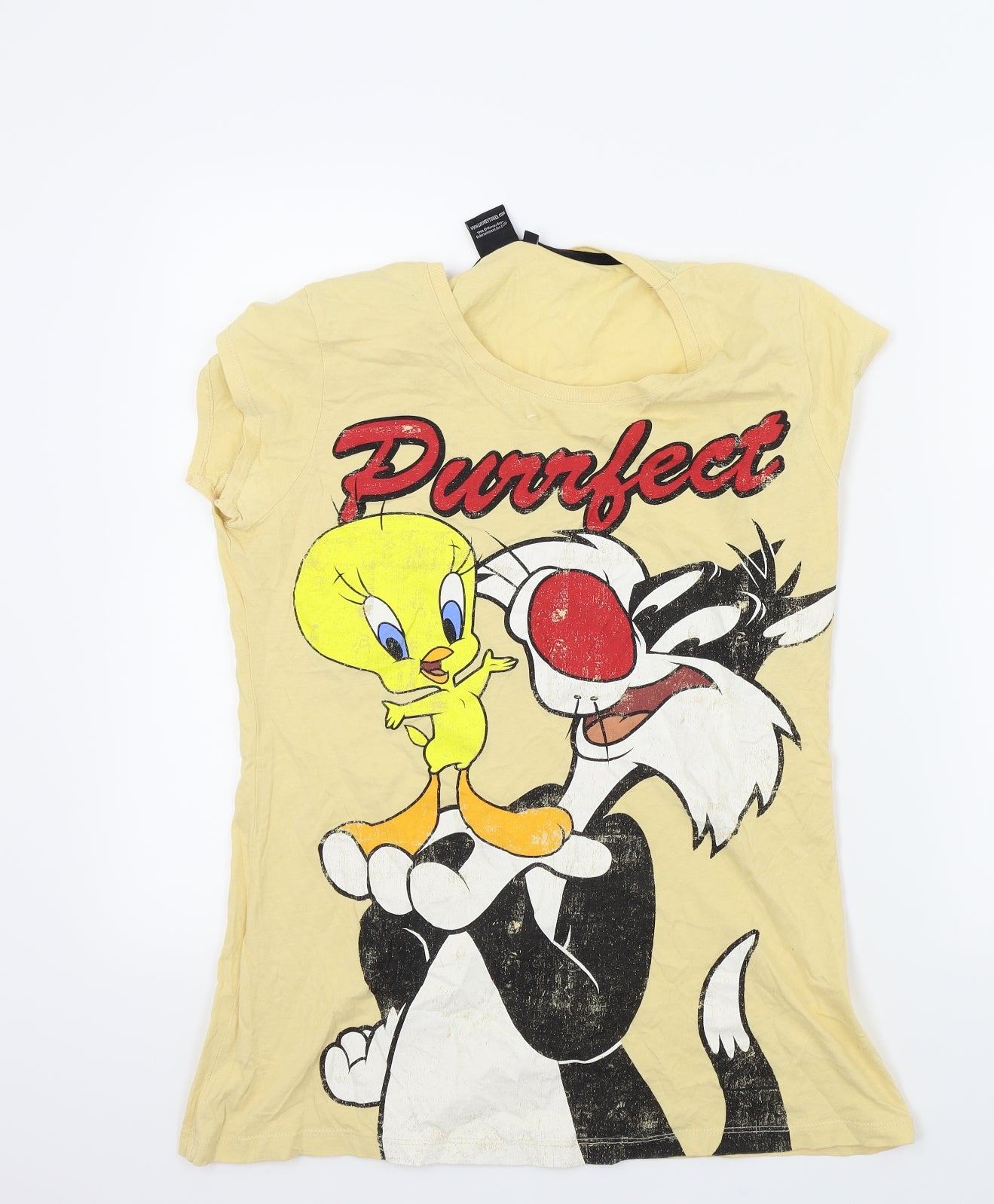 WARNER BROTHER Womens Yellow   Basic T-Shirt Size 18  - Looney Tunes