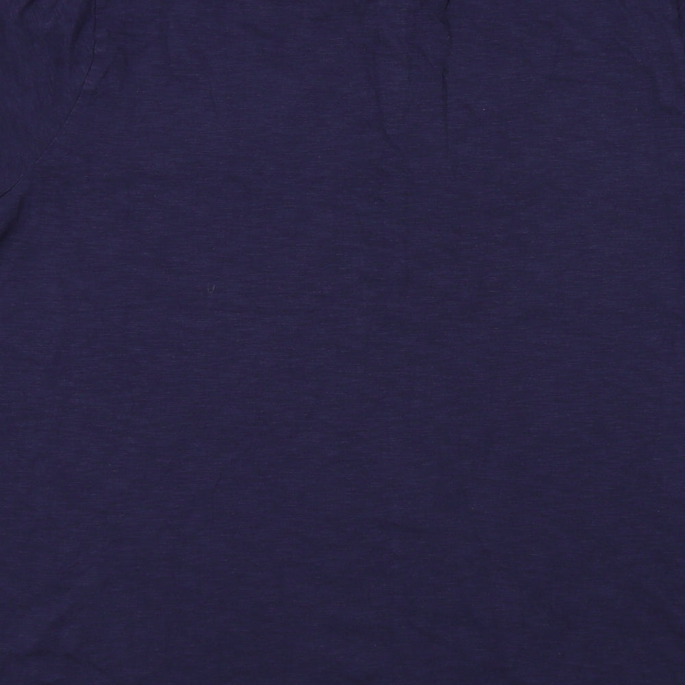 M&S Womens Blue Colourblock  Basic T-Shirt Size 20  - Frill Detail