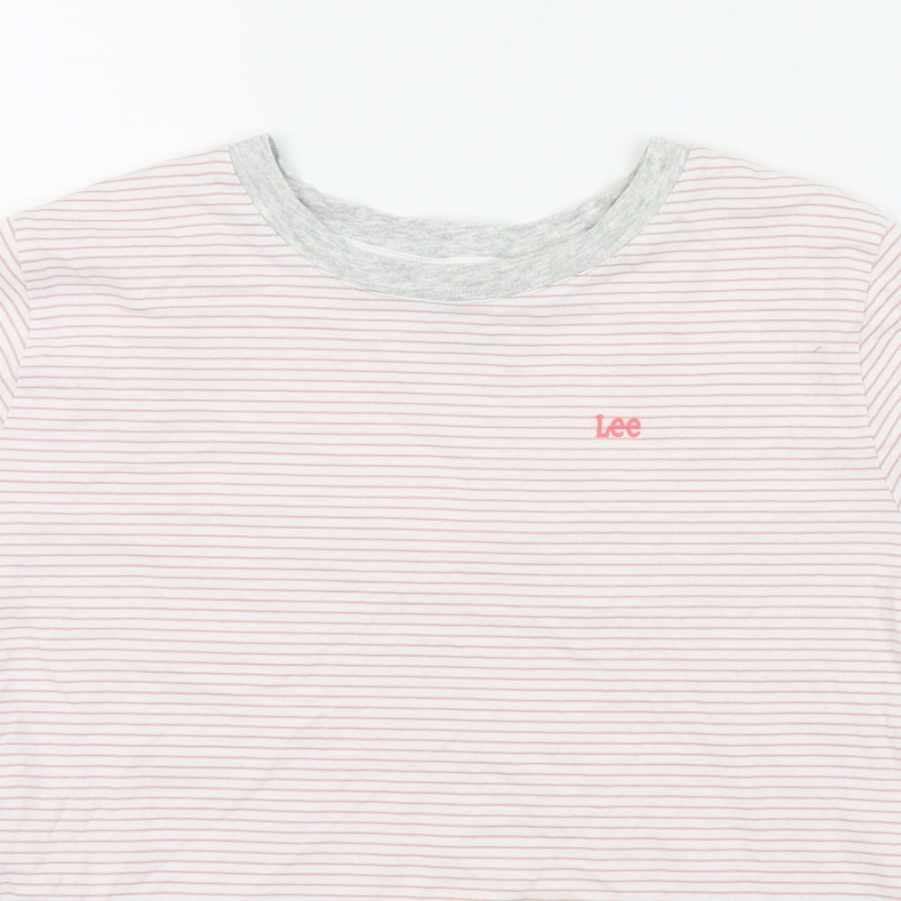 Lee Womens Pink Striped  Basic T-Shirt Size S  - LEE
