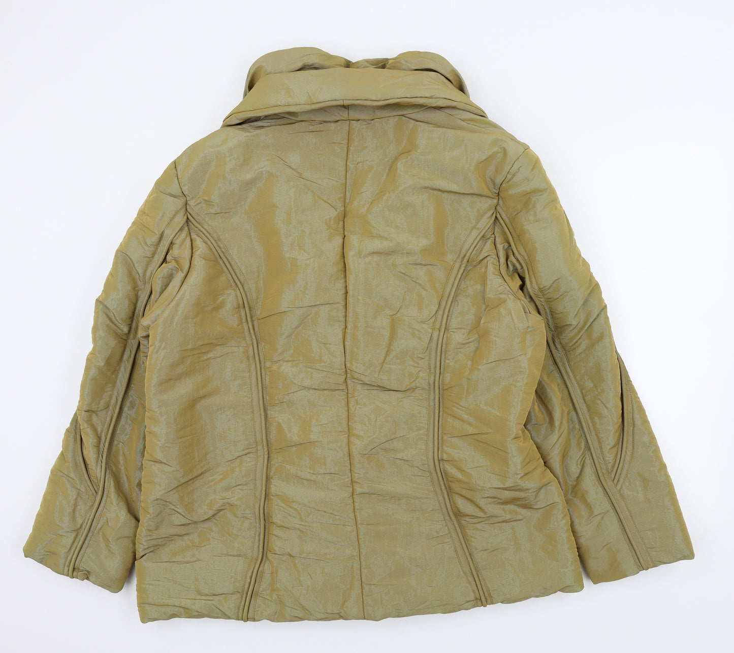 PREWONE Womens Gold   Overcoat Jacket Size 44