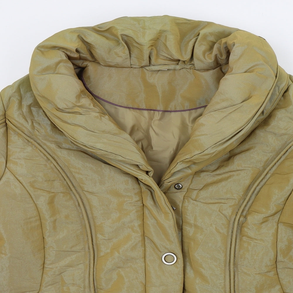 PREWONE Womens Gold   Overcoat Jacket Size 44